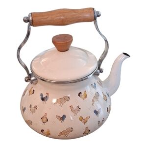 Jacques Pepin Collection for Sur La Table Enamel Rooster Tea Kettle